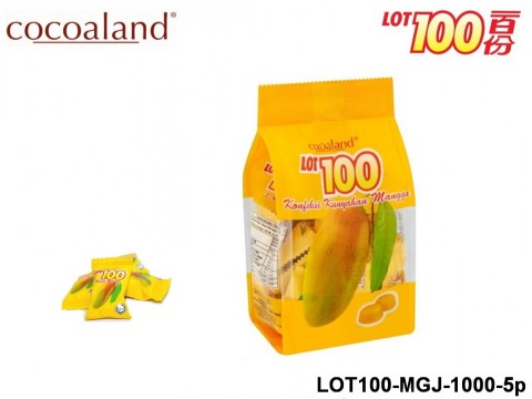 Mango gummy - Cocoaland - LOT100 Mango Gummy with Mango Juice 1000 gram 5-Pack LOT100 Mango Gummy